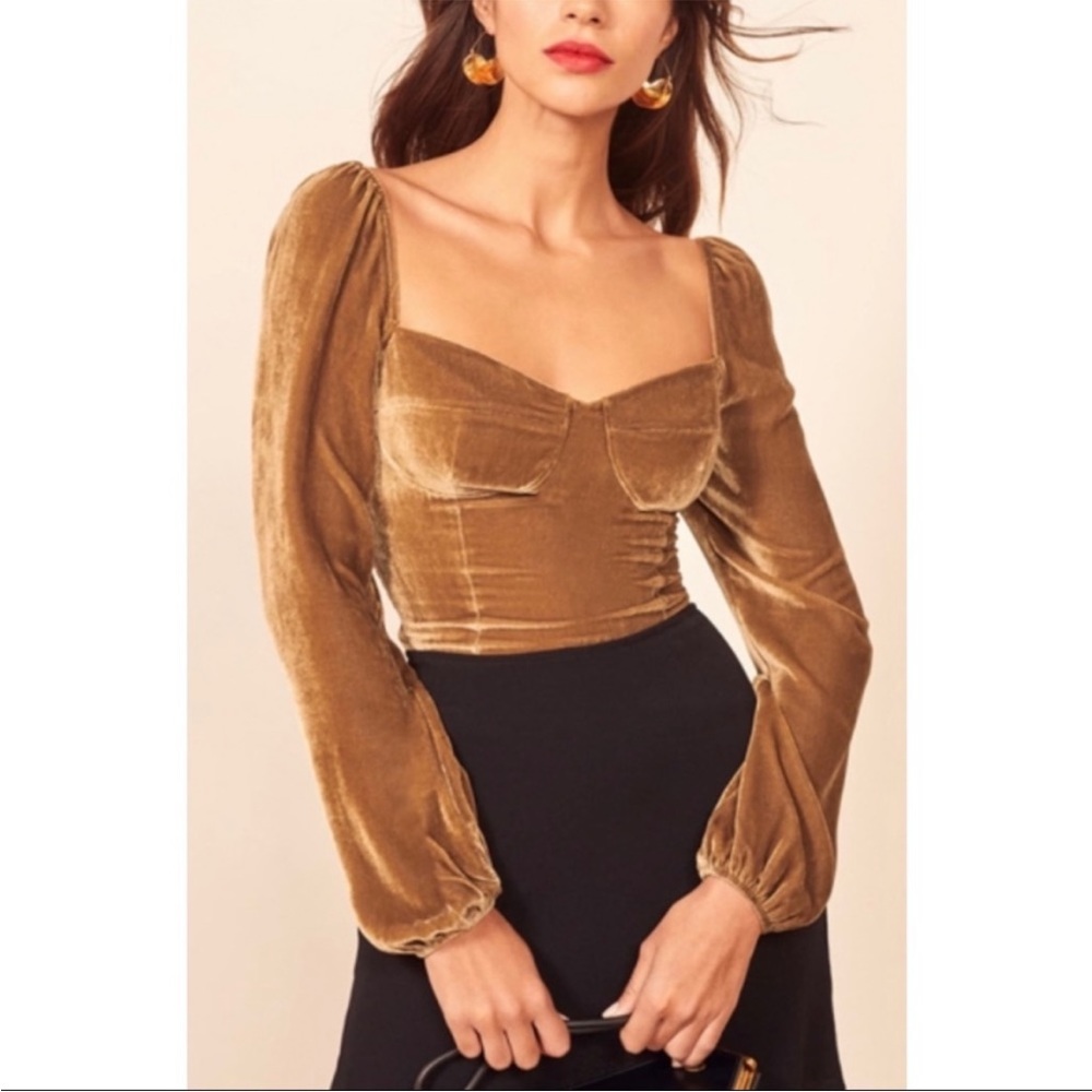 Reformation Mallory Velvet Top